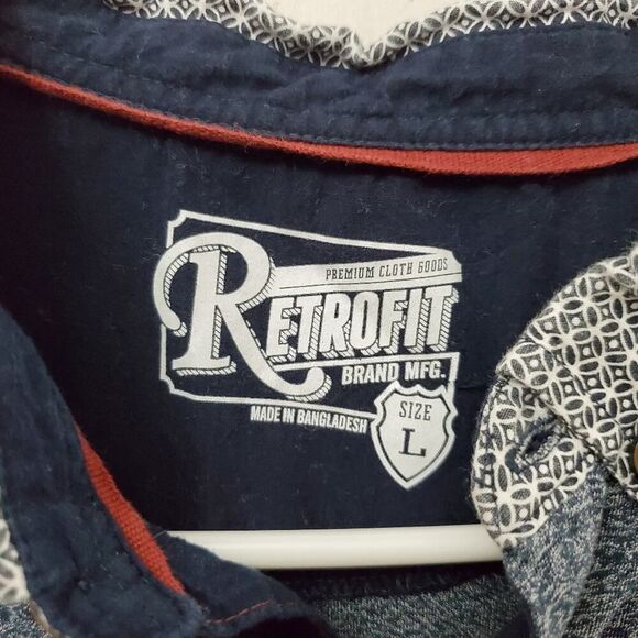 Retrofit Polo Short Sleeve Top Blue Large - Picture 3 of 8